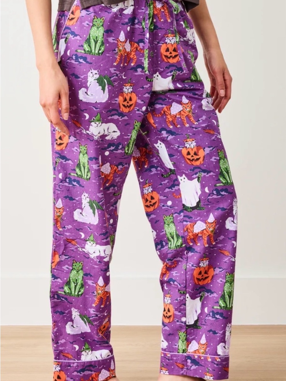 Printfresh Halloween House Cats PJ pants M